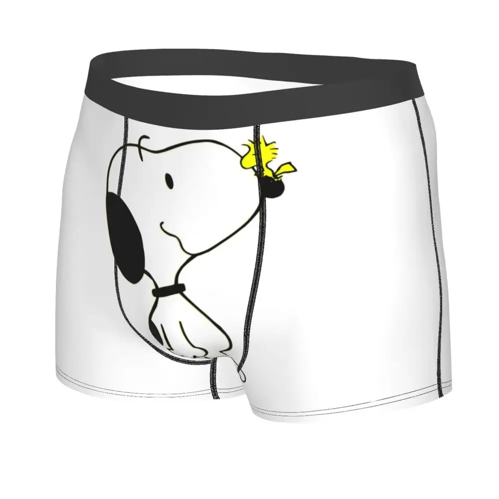 Snoopy Boxer Briefs for Men - Giggle Print Polyester Blend