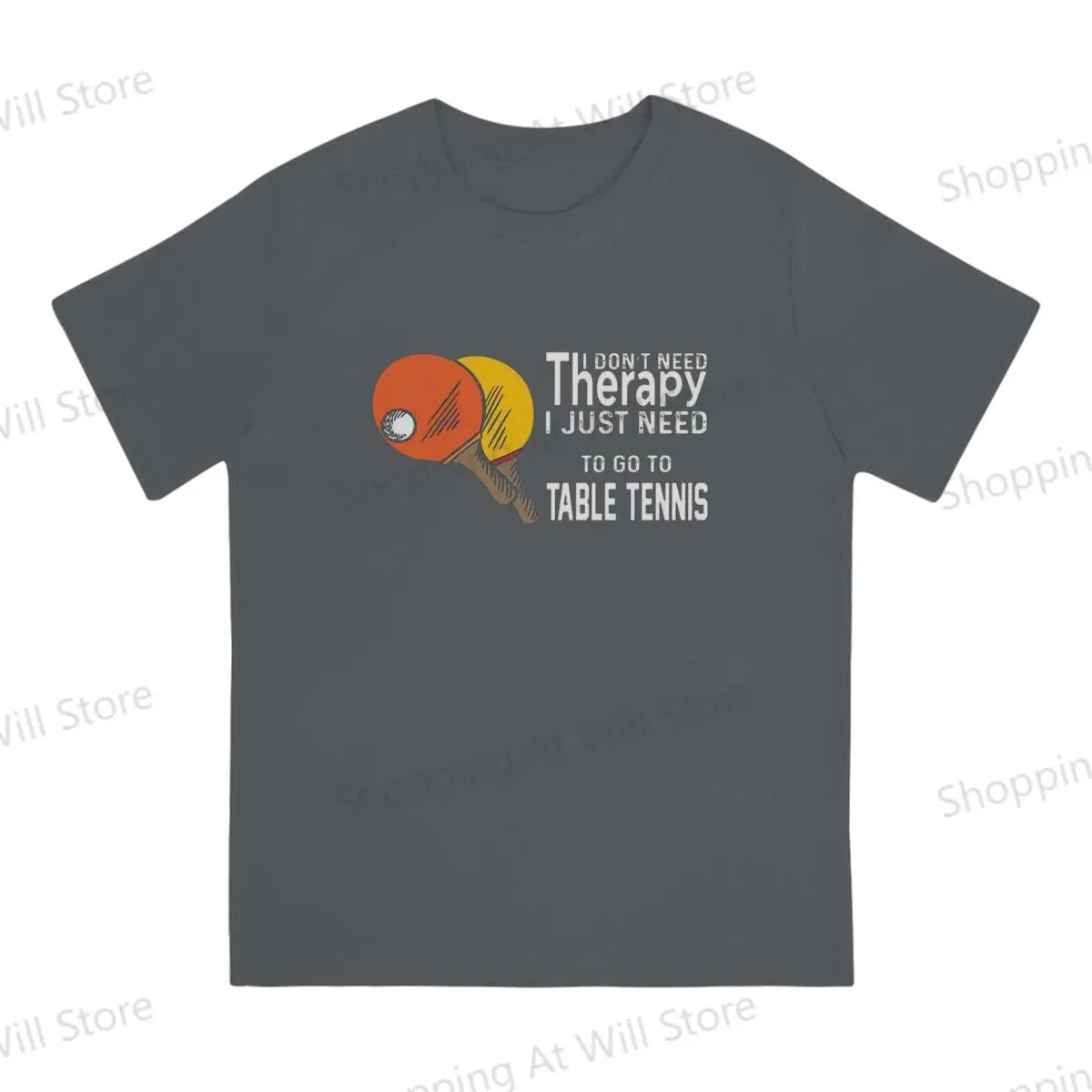 Tops 100% Cotton Leisure Sports  Table Tennis Therapy for Ping Pong Men's and women's T-shirts Ping Pong Tshirt Top