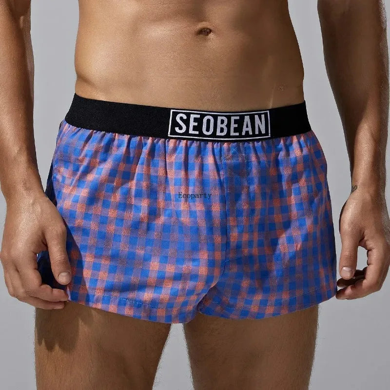Men's Cotton Plaid Boxer Shorts