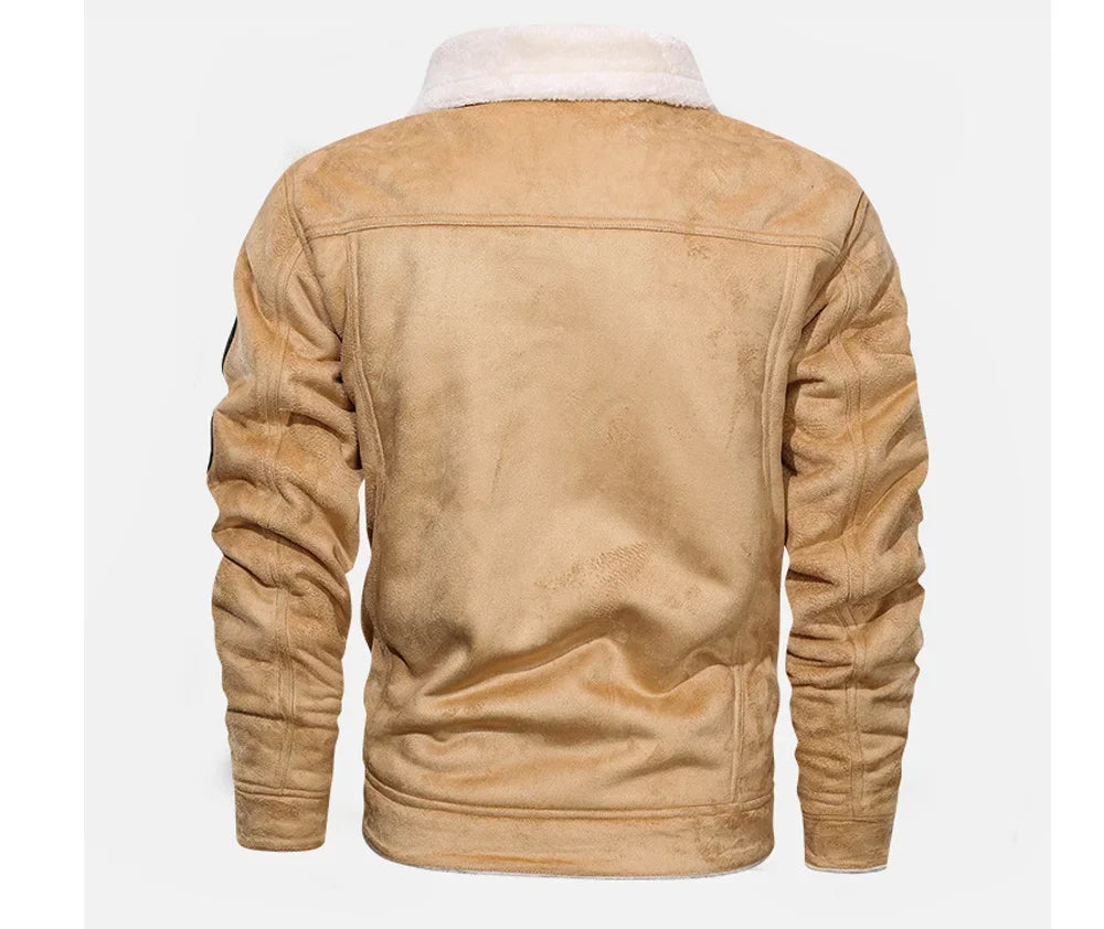 Men Bomber Jacket Motorcycle Casual Thick Fleece Army Tactical Coat 4XL