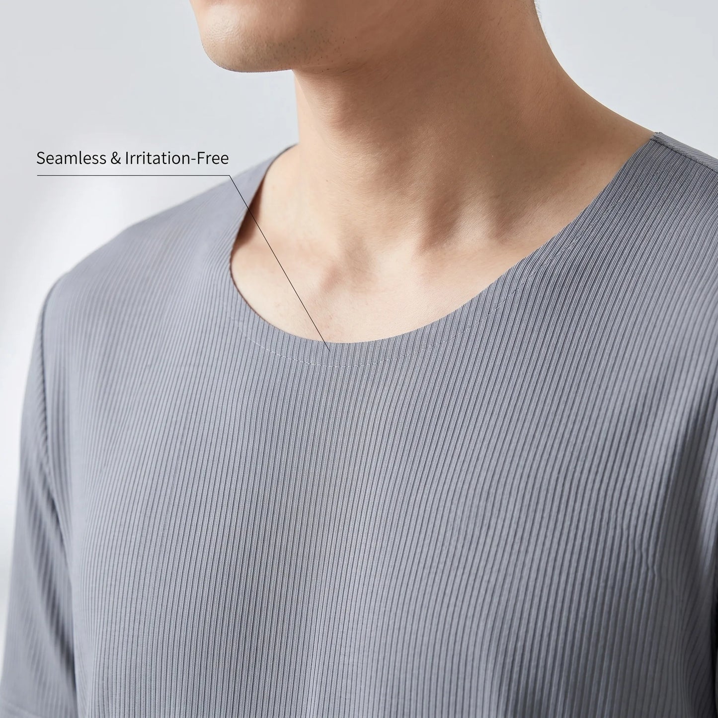 Men's Summer Loungewear Set: Ice-Silk Pajamas, Modal Seamless Round-Neck Lightweight Short-Sleeve T-Shirt, Men's Summer Clothing