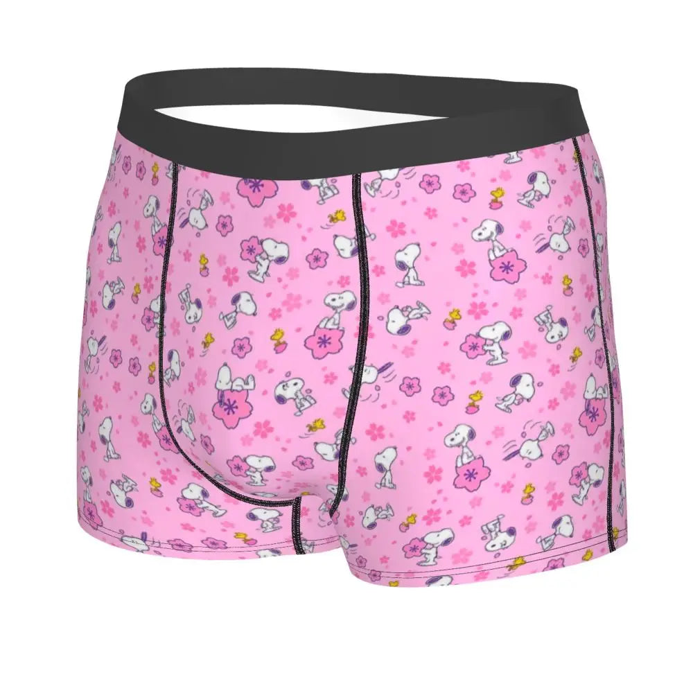 Snoopy Boxer Briefs for Men - Giggle Print Polyester Blend