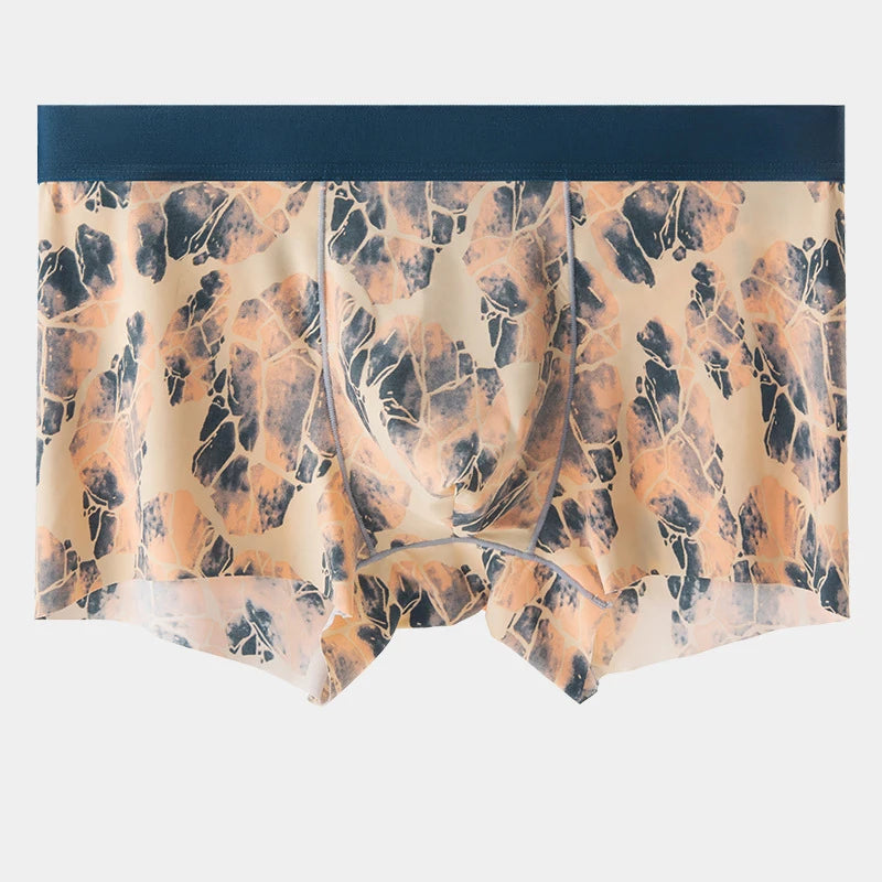 Men's Printed Boxer Shorts in Ice Silk
