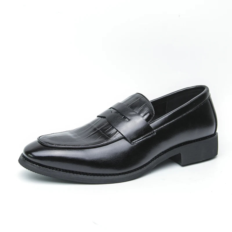 Men's Casual Loafers in Black and Brown PU
