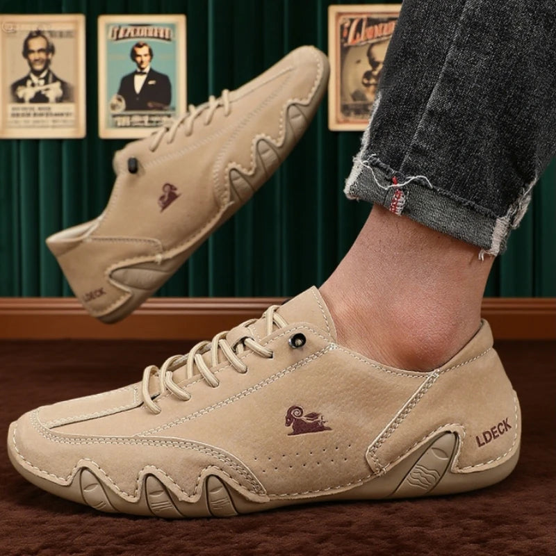 Khaki Loafers for Men Soft Soled Casual Walking Shoes
