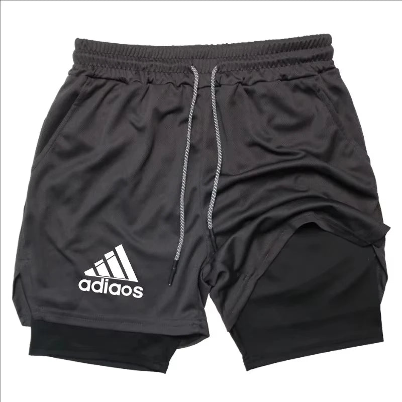 Men's compression shorts  running training sports shorts  summer gym  quick drying shorts in one