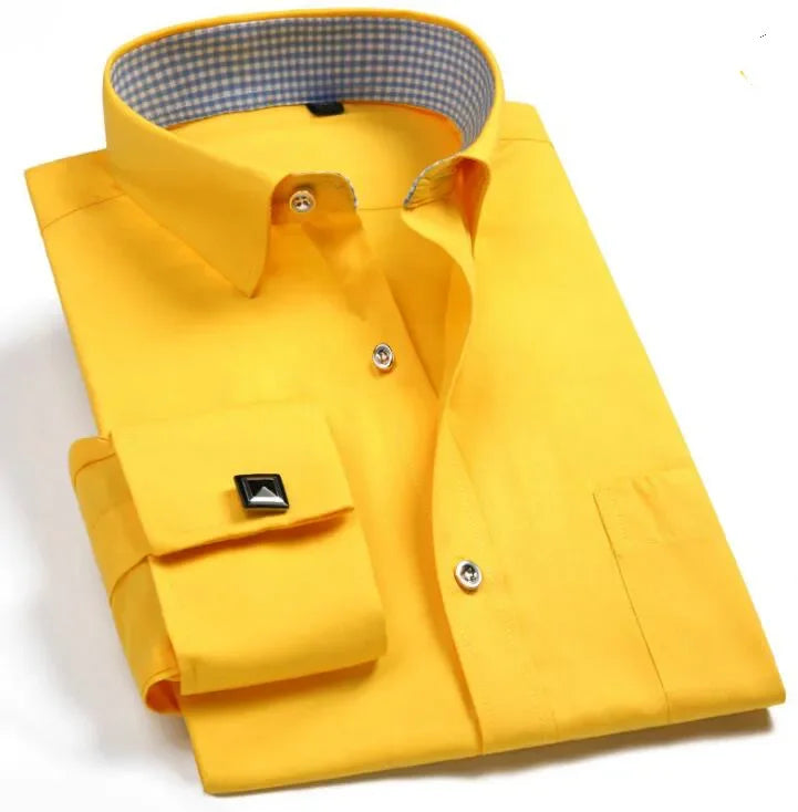 Men's Long Sleeve Formal Striped Dress Shirt