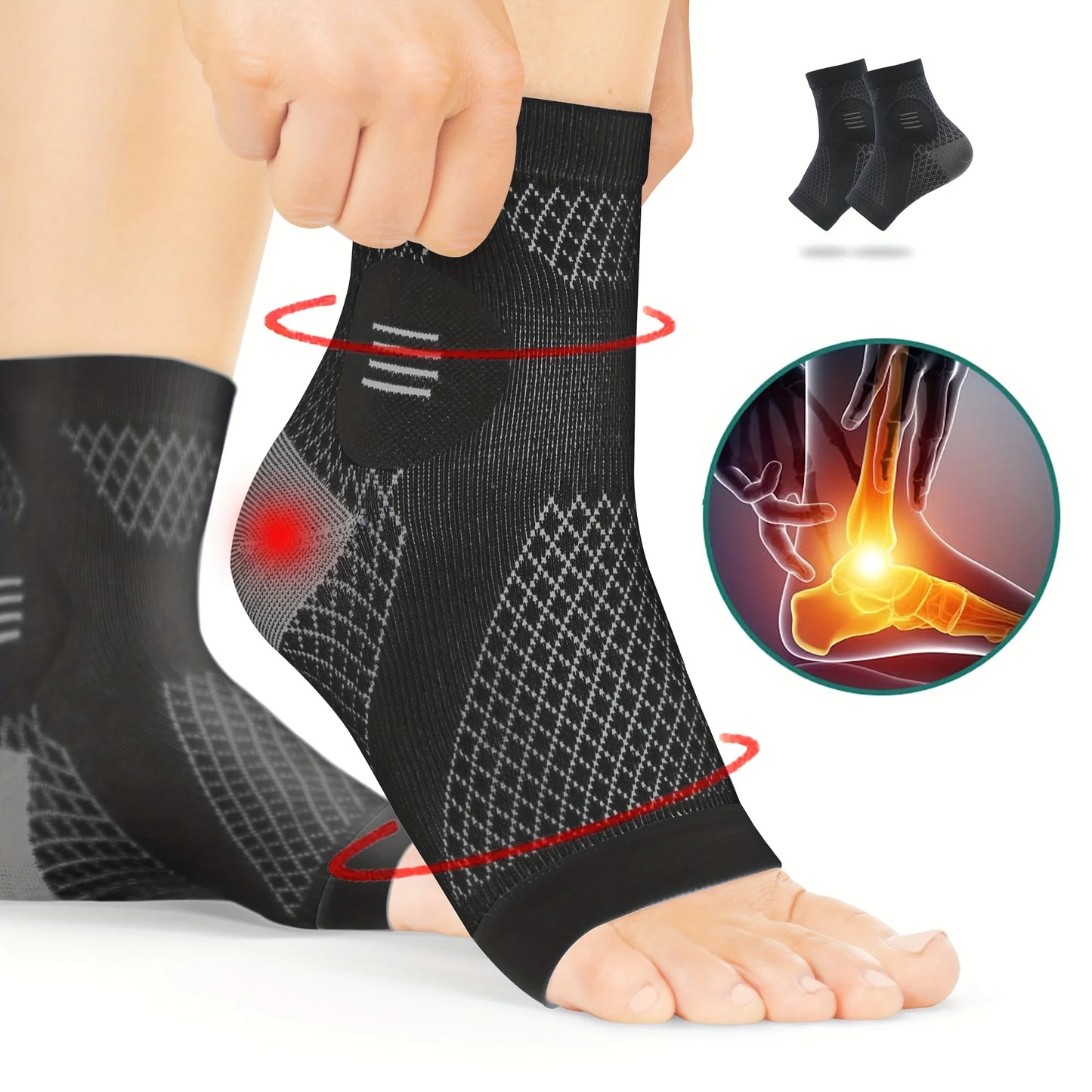 Ankle Compression Socks with Arch and Ankle Support