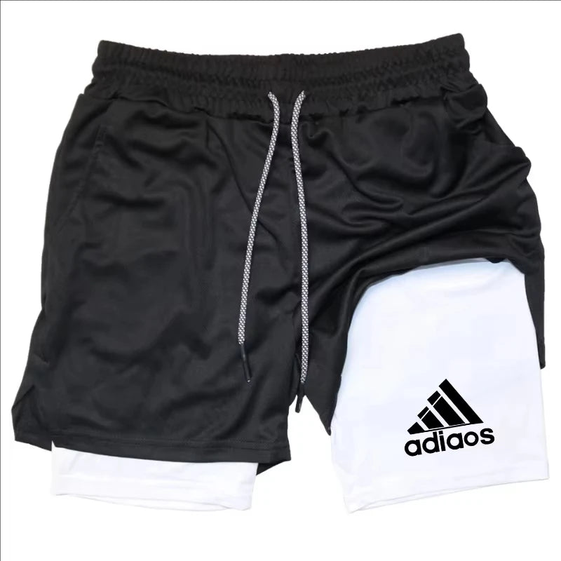 Men's compression shorts  running training sports shorts  summer gym  quick drying shorts in one