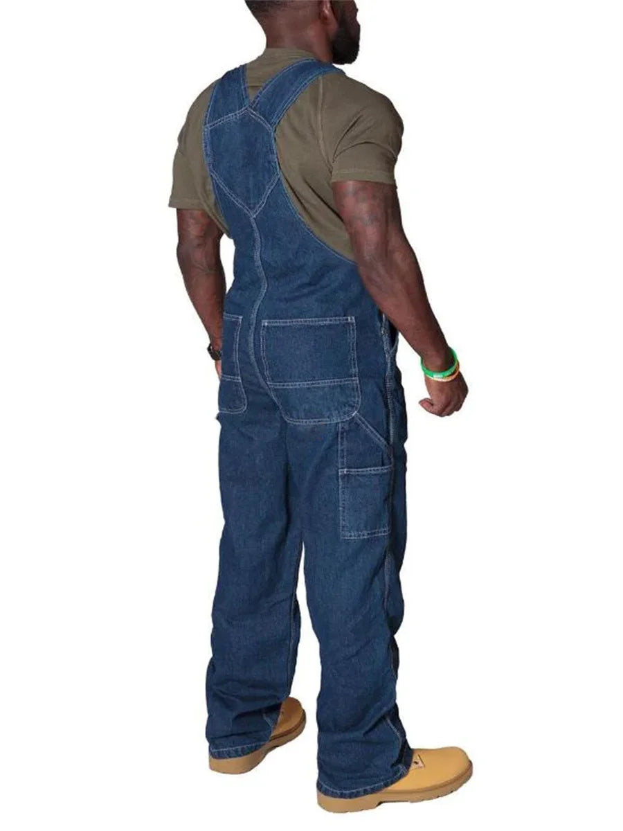 Men's Cotton Cargo Overalls for Casual Wear