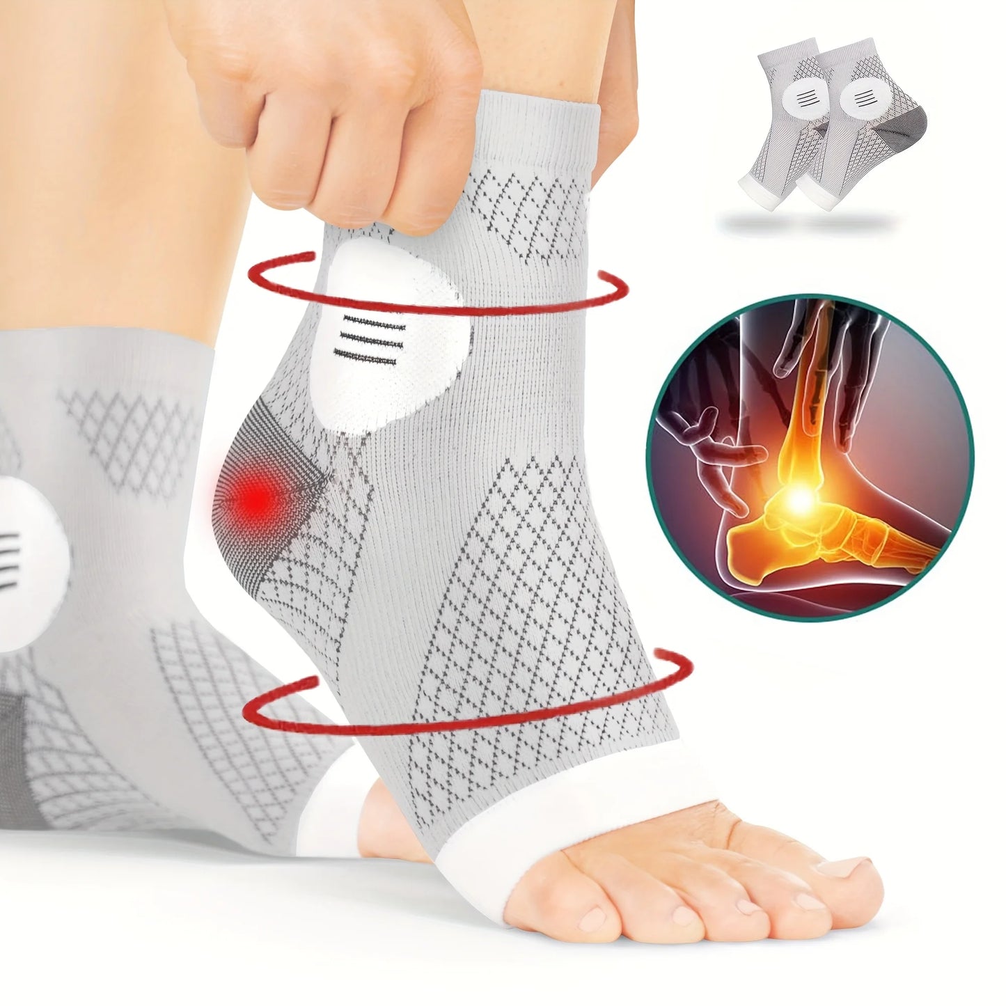 Ankle Compression Socks with Arch and Ankle Support