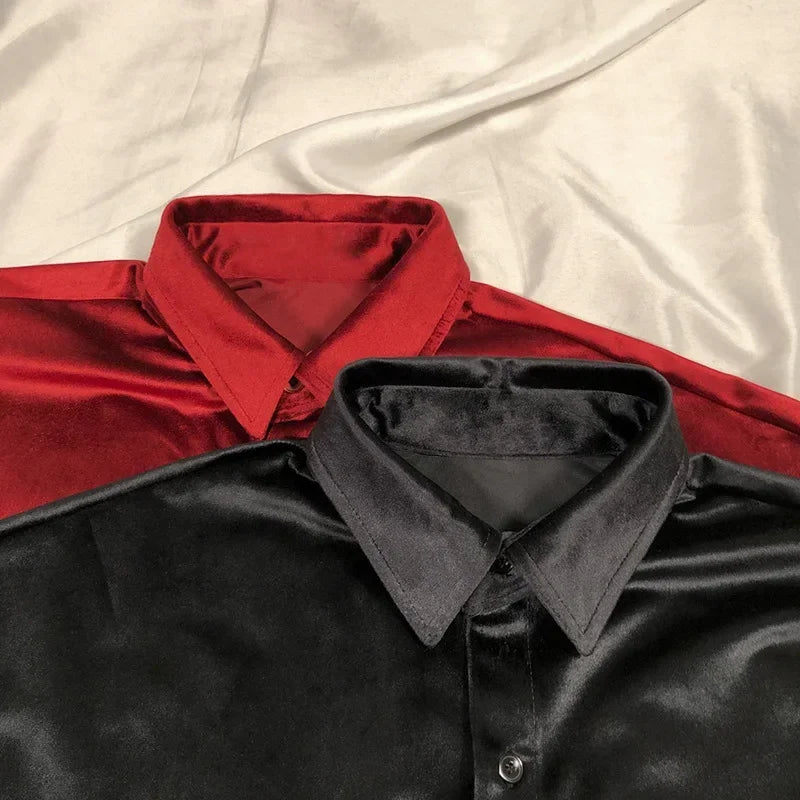 Men's Red Casual Button Down Shirt Long Sleeve Regular Fit