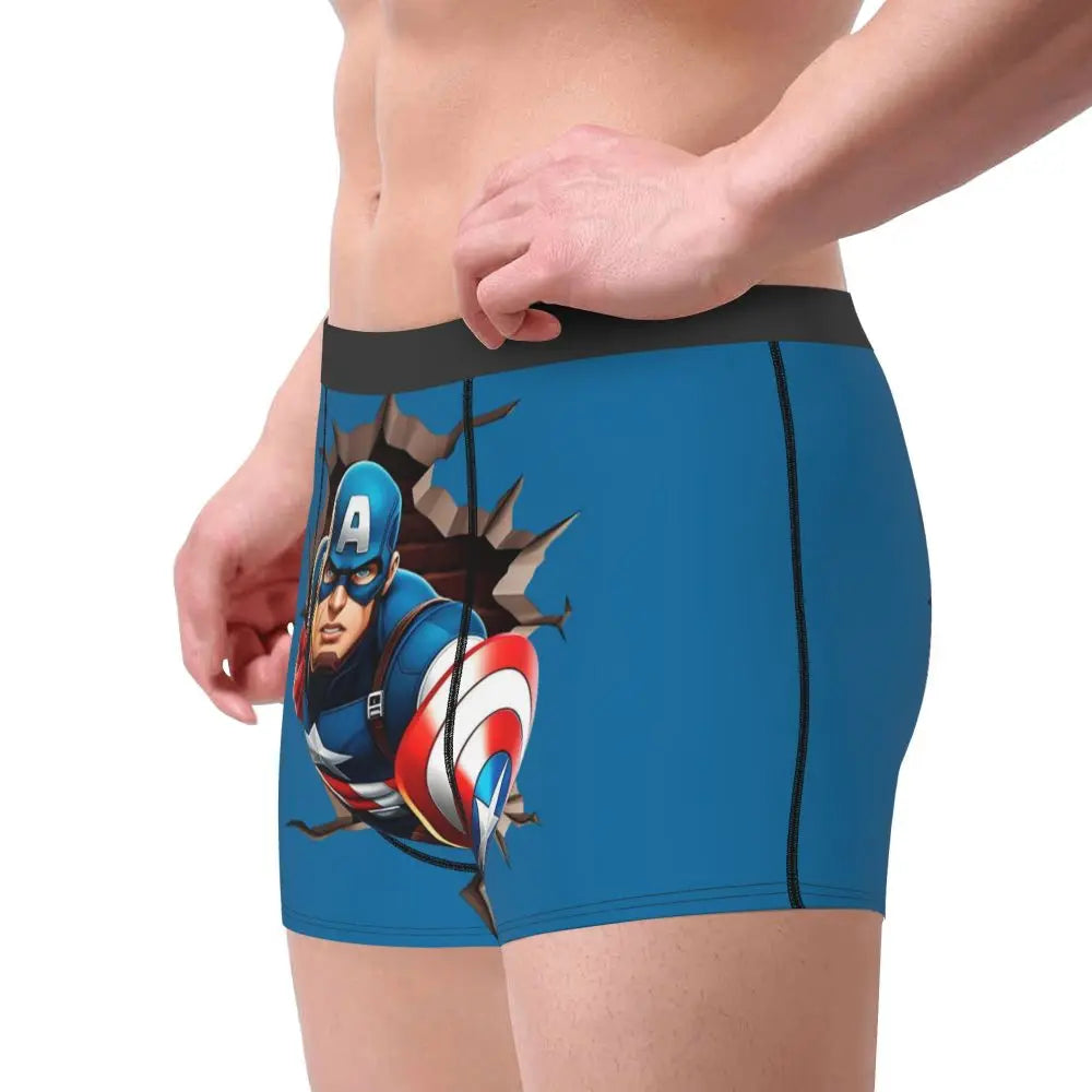 Captain America Comics Design Boxer Shorts for Men by MINISO