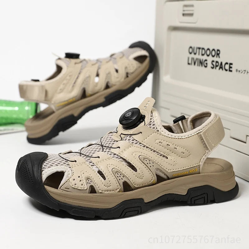 Summer Men Sandals Genuine Leather Mens Casual Shoes Outdoor Men Leather Sandals for Men Beach Shoes Roman mens Shoes