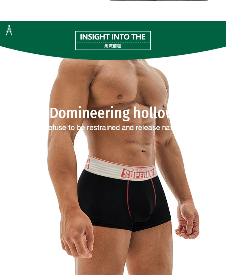 ORLVS Men's Cotton Boxer Shorts with Pouch