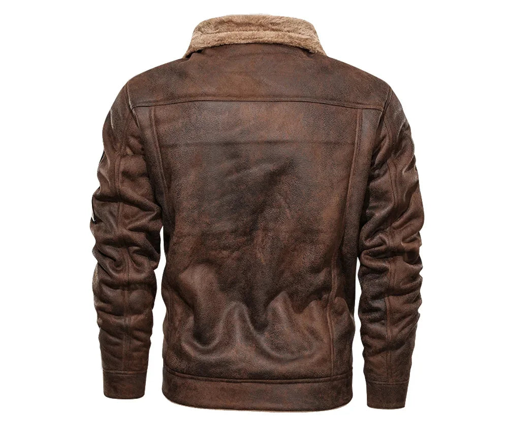 Men Bomber Jacket Motorcycle Casual Thick Fleece Army Tactical Coat 4XL