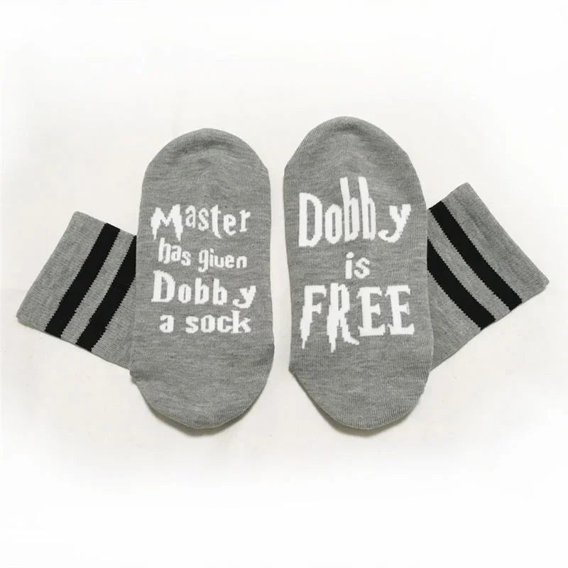 New High Quality Print Letter  is Free Funny Men Socks Striped Women Novelty Chaussettes Femme Spring Streetwear Cotton Sokken