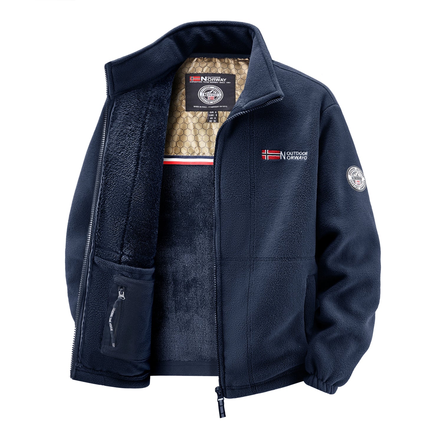 Men's Fleece Jacket, Soft and Skin-Friendly, Heat-Retaining and Wind-Resistant