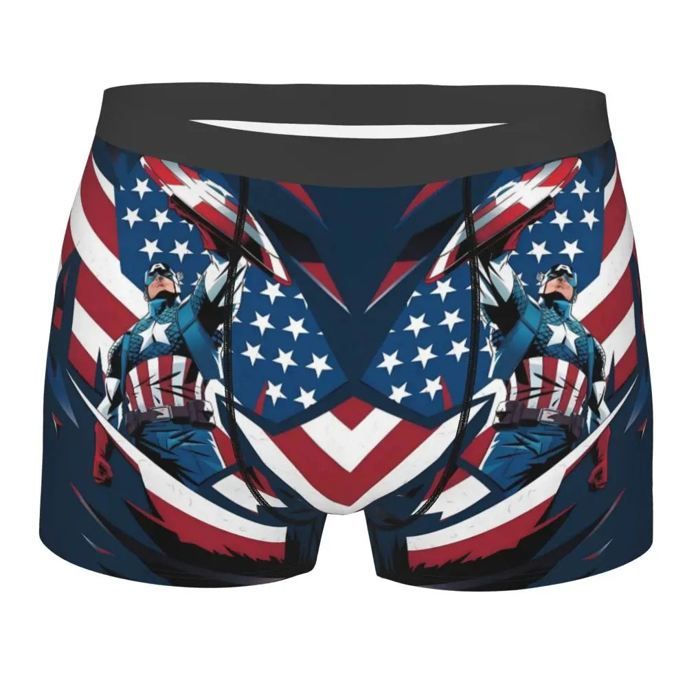 Captain America Comics Design Boxer Shorts for Men by MINISO