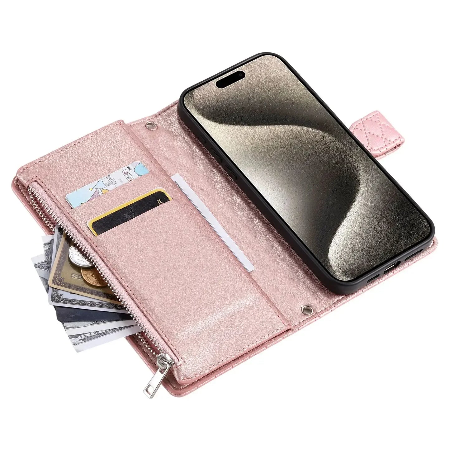 Flip Leather Case for iPhone 16 16e 15 14 13 12 11 8 7 Pro Max mini Plus