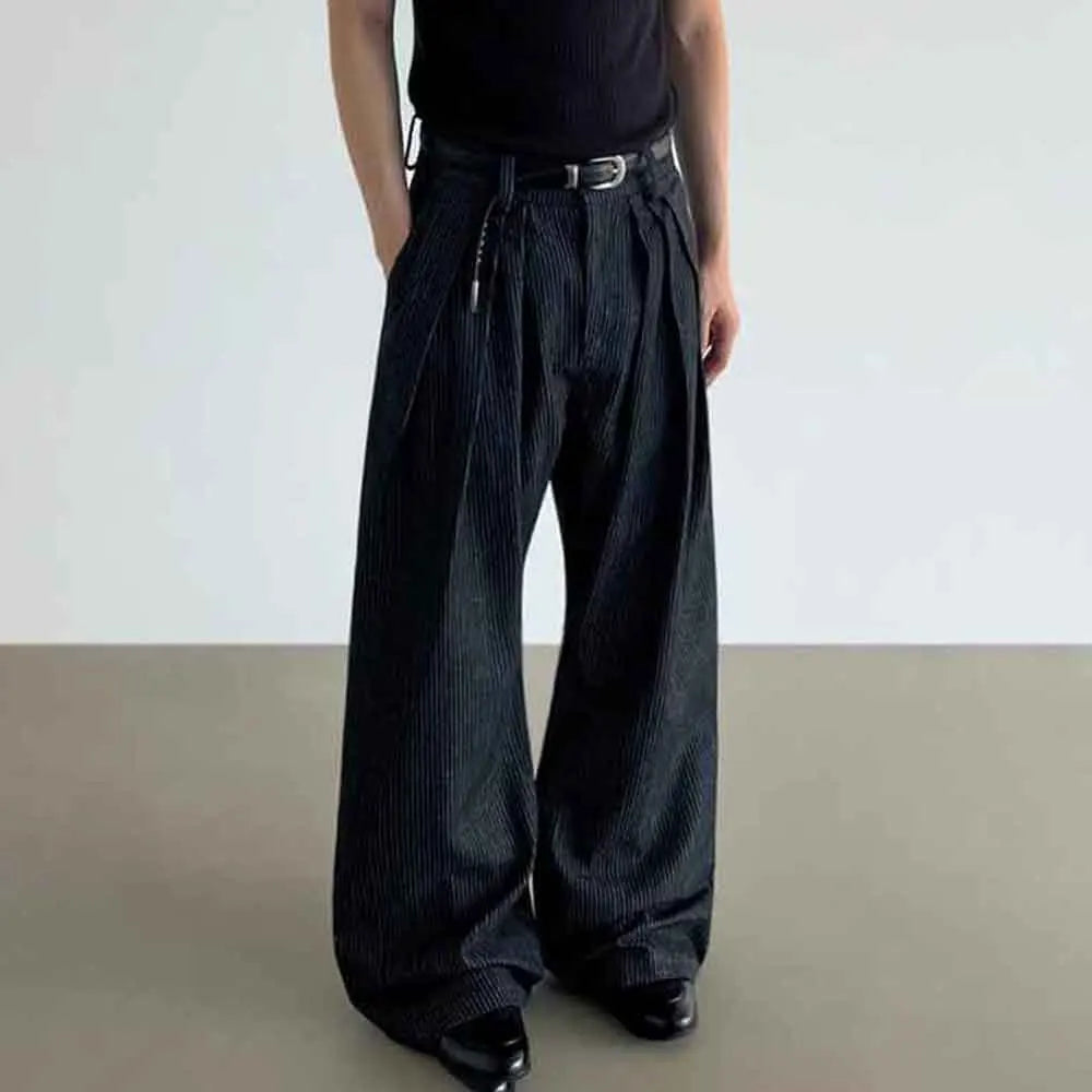 Mens Wide Leg Jeans Casual Pants for Autumn and Winter