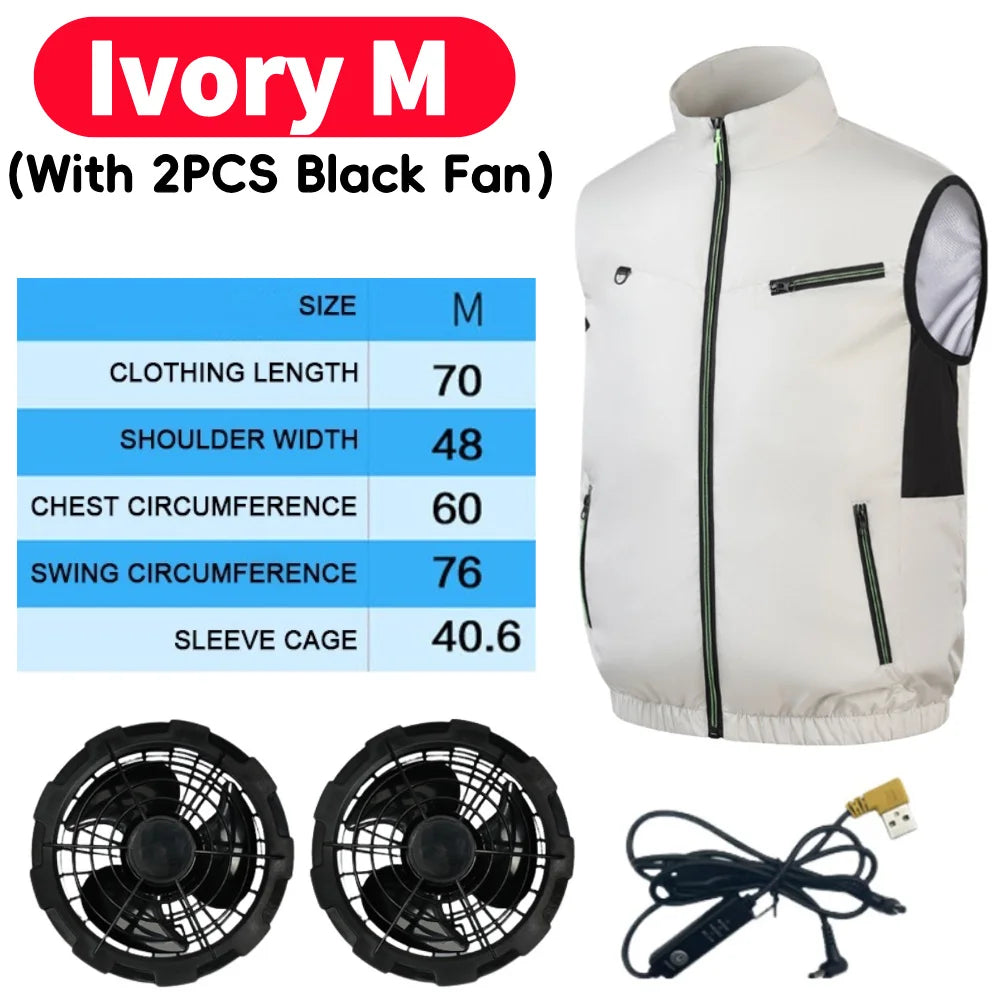 Cooling Vest Breathable Polyester Fan Vest for Hot Weather