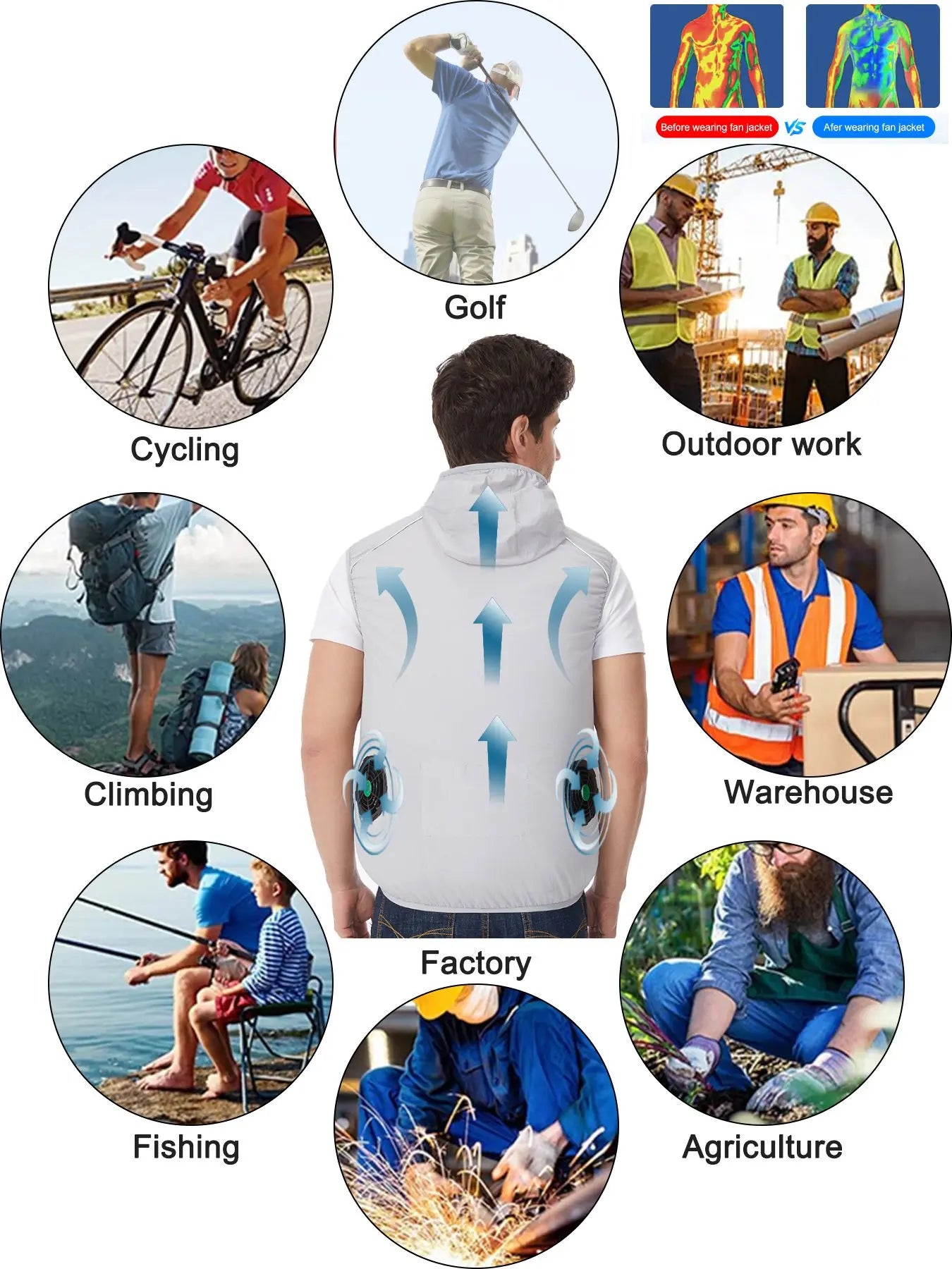 Breathable Summer Cooling Vest for Couples