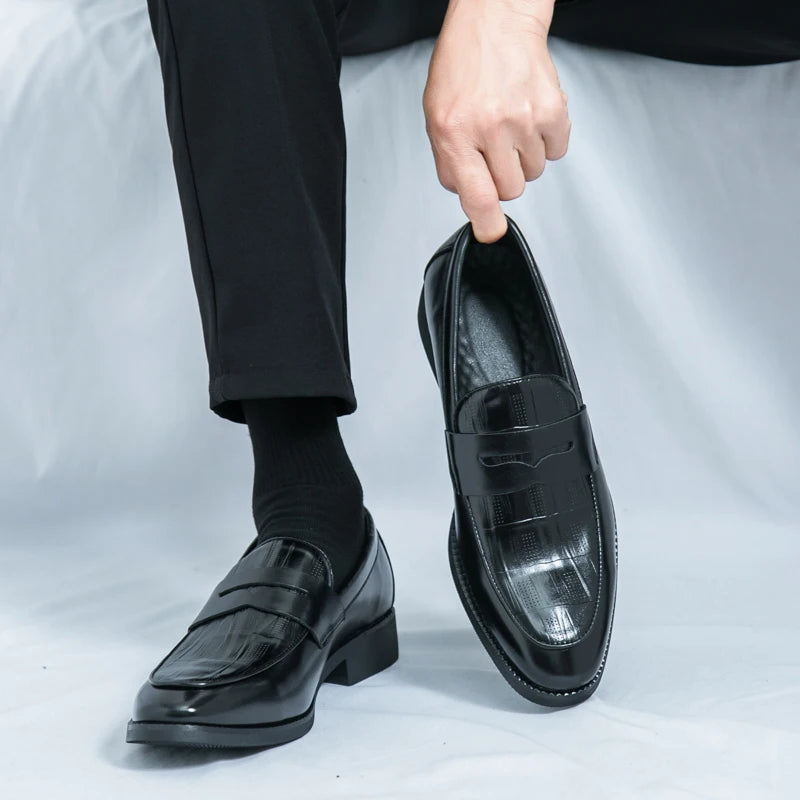Men's Casual Loafers in Black and Brown PU