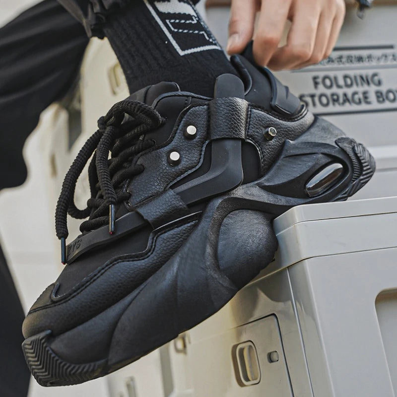 Men's High-Top Leather Platform Sneakers 2026