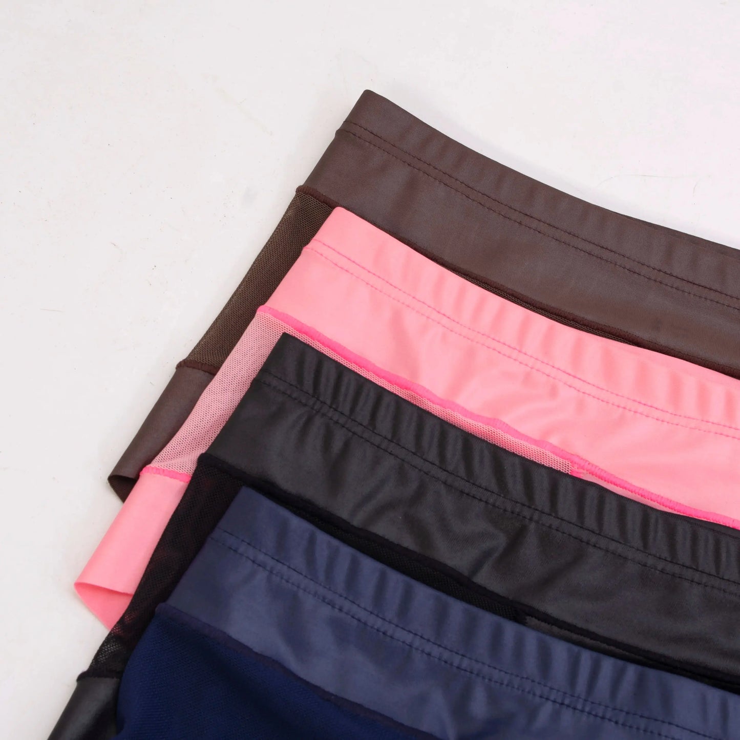 Men's Boxer Briefs in Breathable Mesh and Patent Leather