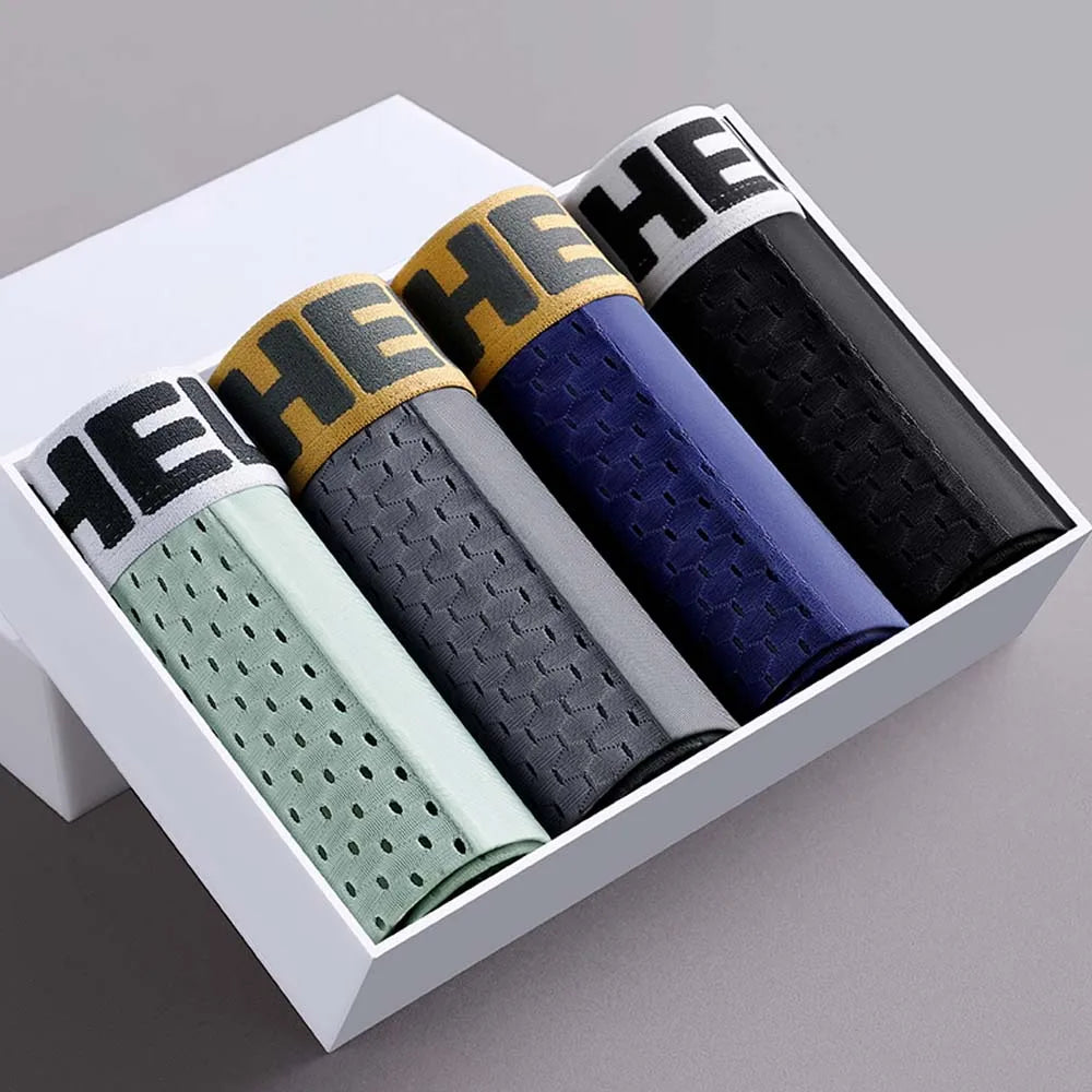 Breathable Mesh Boxers for Men - 4Pcs Set