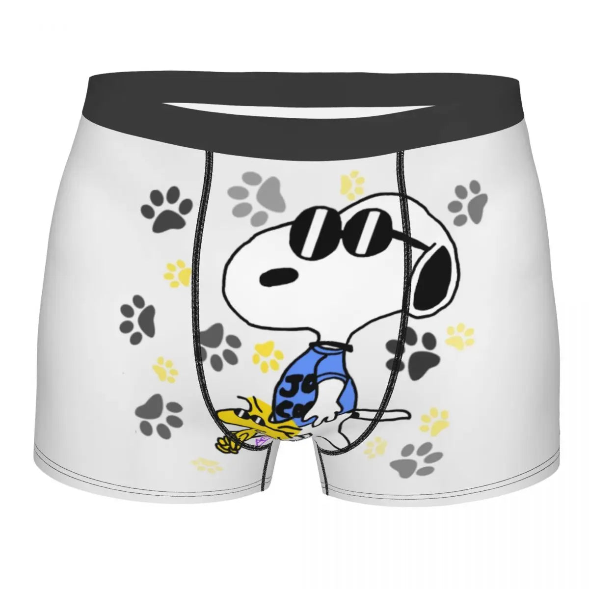 Snoopy Boxer Briefs for Men - Giggle Print Polyester Blend