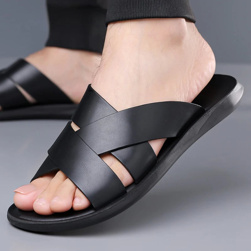 Men's Casual Summer Slides Lightweight Beach Slippers