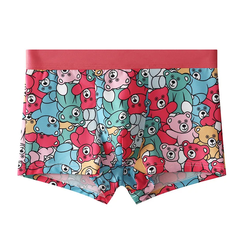 Men's Printed Ice Silk Boxer Shorts by SUGOIDAN