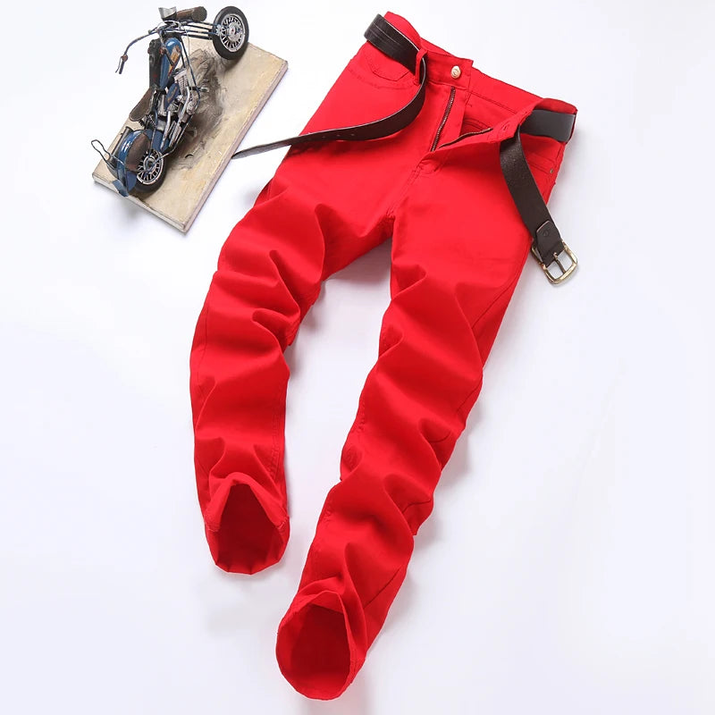 Men's Slim Fit Denim Jeans Casual Straight Stretch Pants