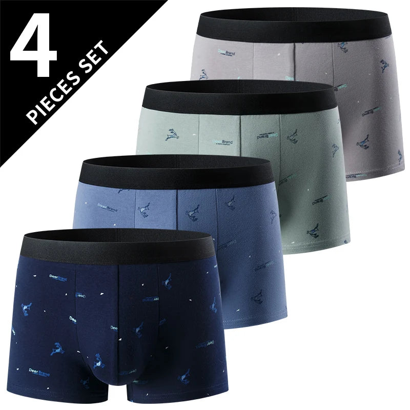 Men's Fashion Printed Boxers Breathable Underwear 6XL