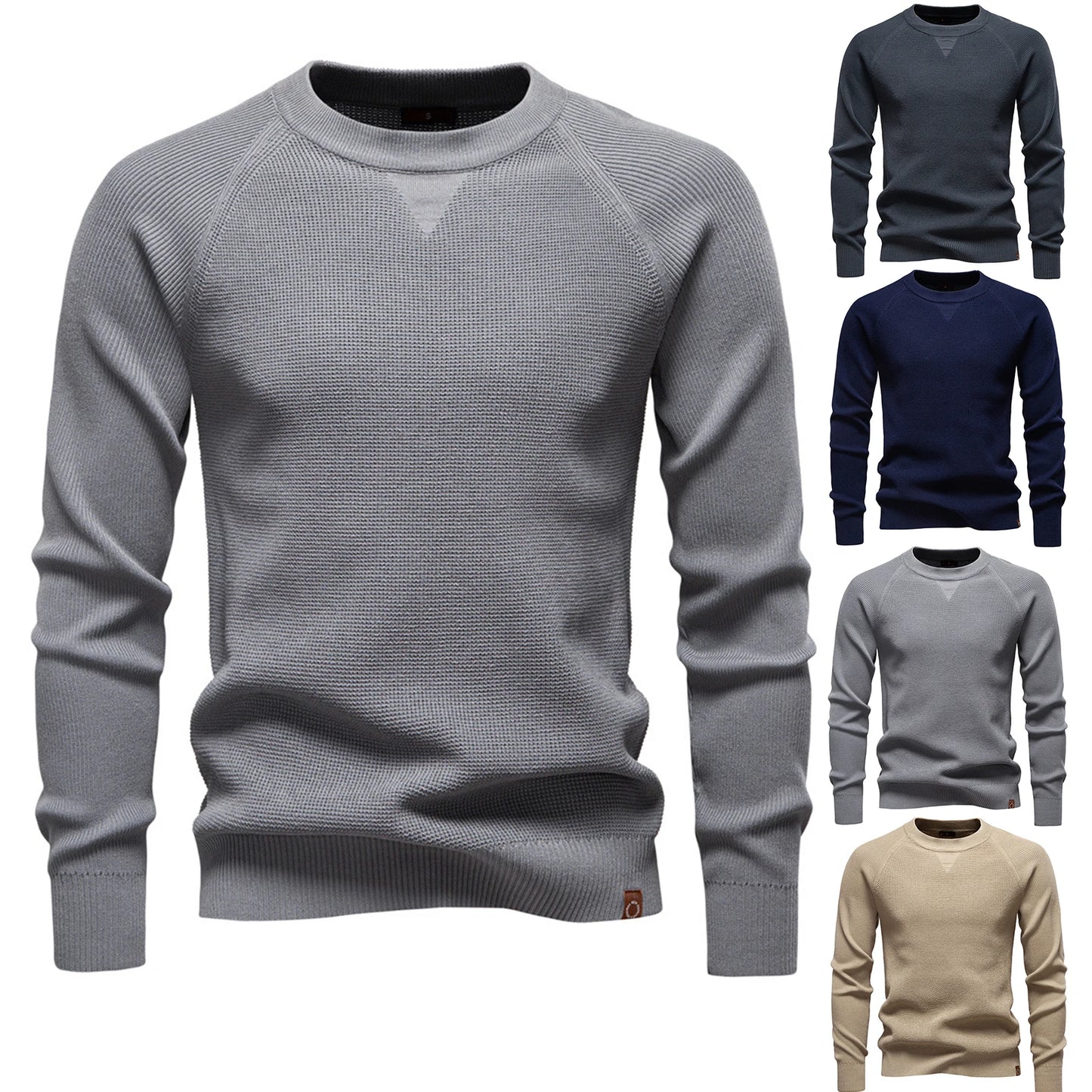 Men'S Tops T-Shirts Knitted Round Neck Sweaters Men'S Fashion Tops Daily Wear Gray Casual Warm Daily Commuting Casual Gathering