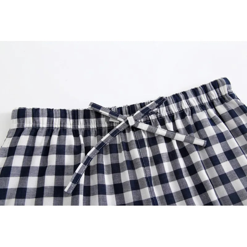 Summer Men Sleep Bottoms 100% Cotton Pajama Shorts Male Top quality Sleepwear Pants Men Home Shorts Striped Lounge Wear Shorts