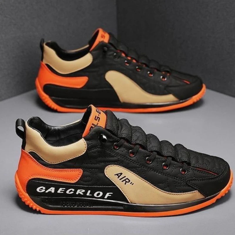Men Casual Lace-Up Sneakers with Thick Sole and Breathable Mesh
