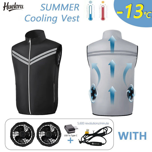 Cooling Vest for Men and Women with USB Dual Fan