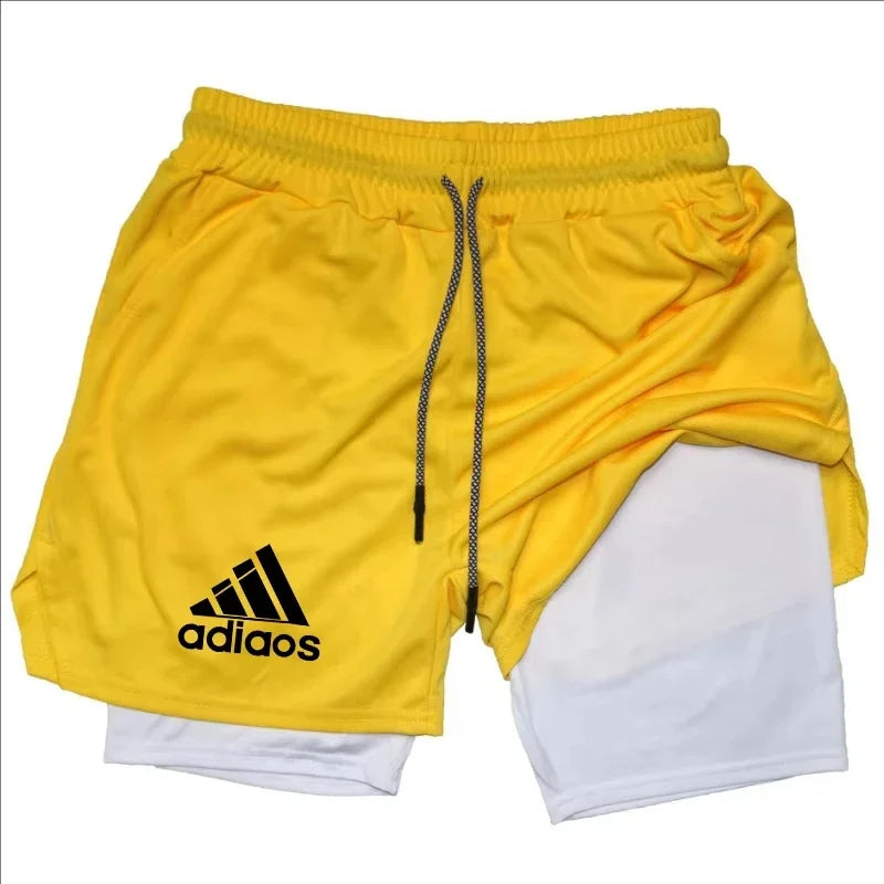 Men's compression shorts  running training sports shorts  summer gym  quick drying shorts in one