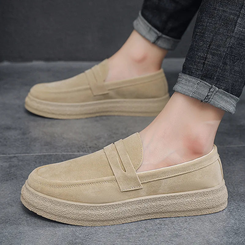 2026 Platform Men Loafers Lightweight Slip-On Casual Shoes