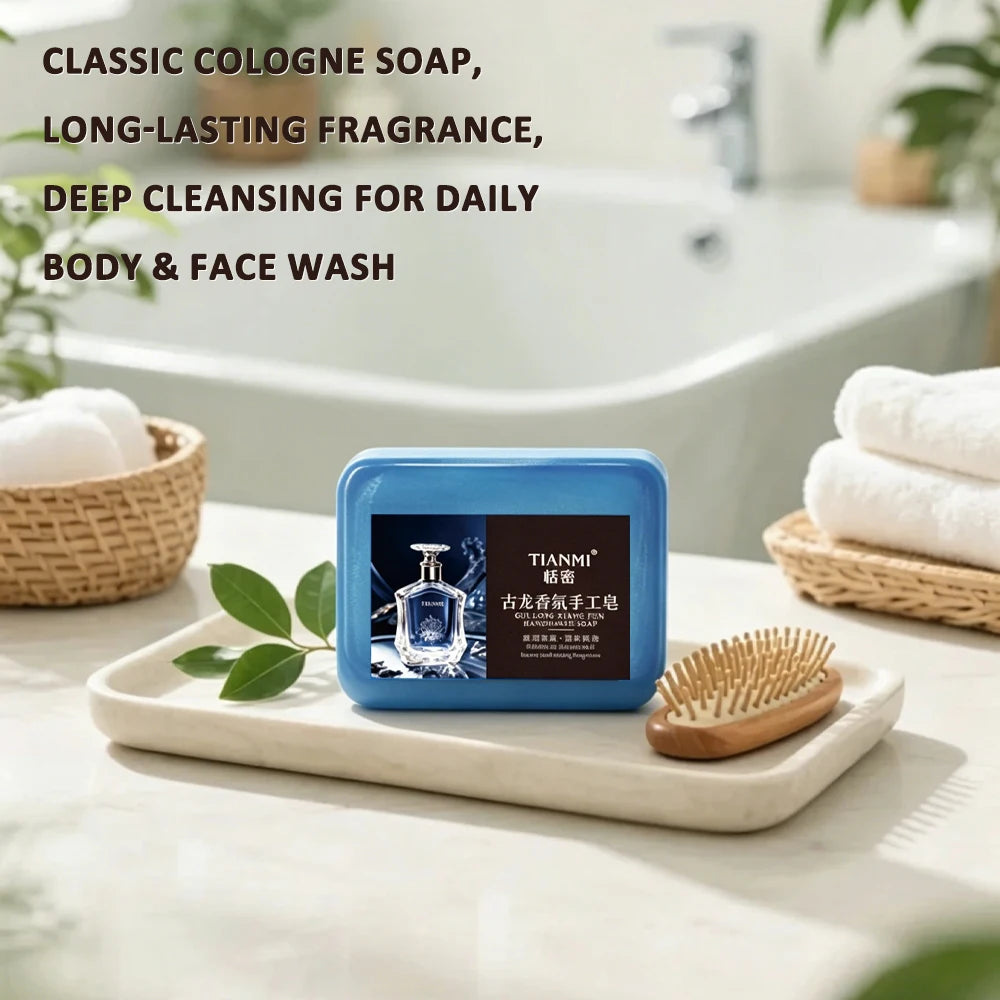Men's Cologne Soap 2PCS Three in One for Hair Face Bath