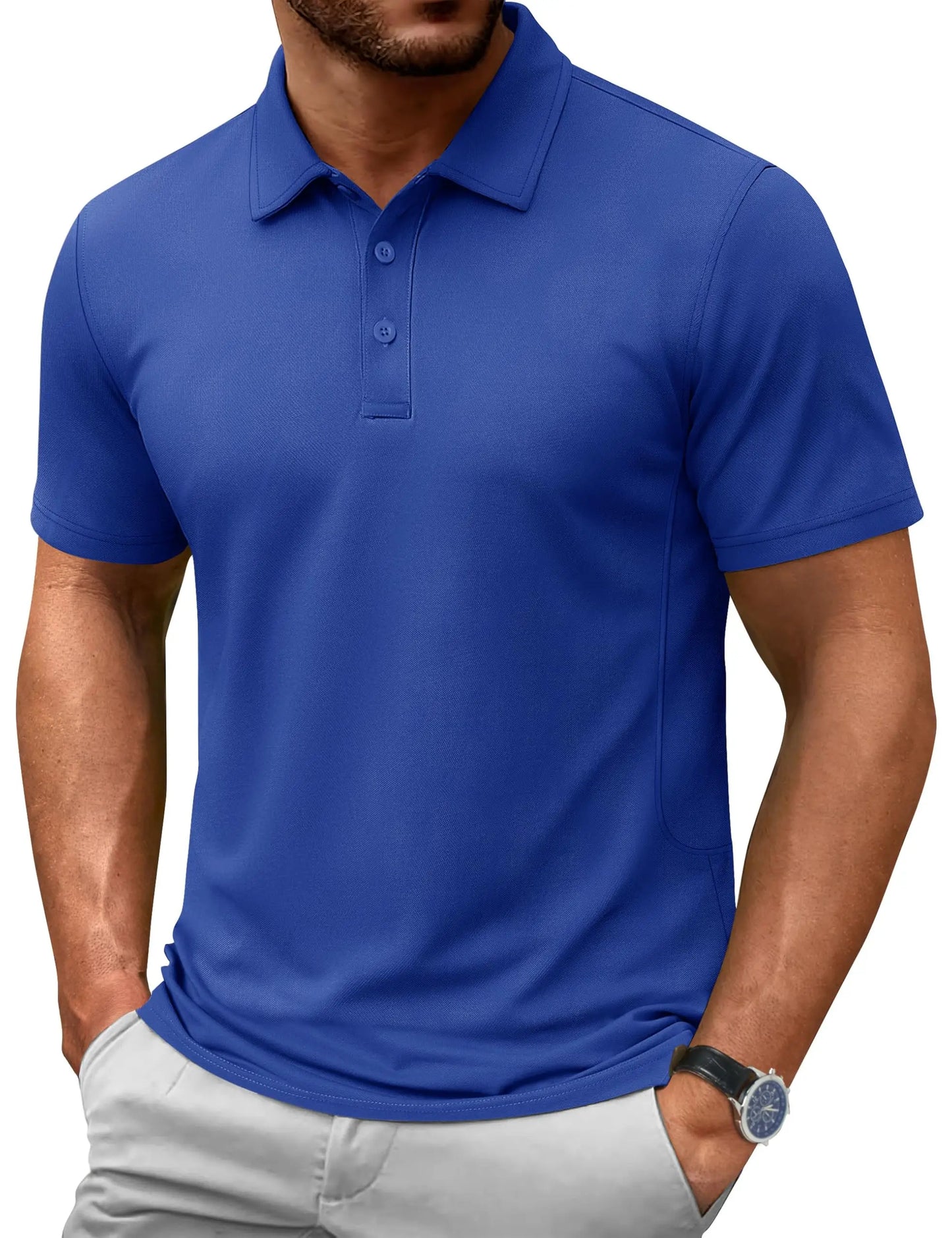 TACVASEN 72% Cotton Summer Golf Polo T-Shirt