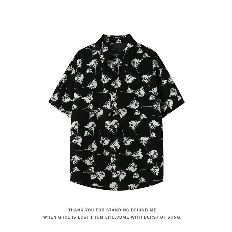 LEGIBLE Casual Short Sleeve Shirts for Men 4XL 5XL