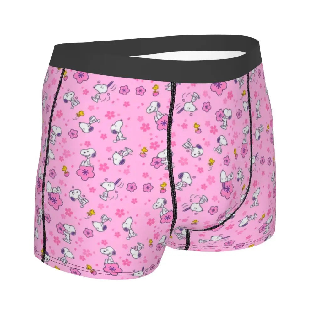 Snoopy Boxer Briefs for Men - Giggle Print Polyester Blend