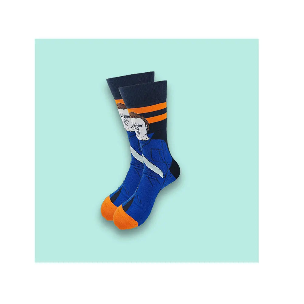 Fashion Cartoon Men's Socks for Spring and Autumn