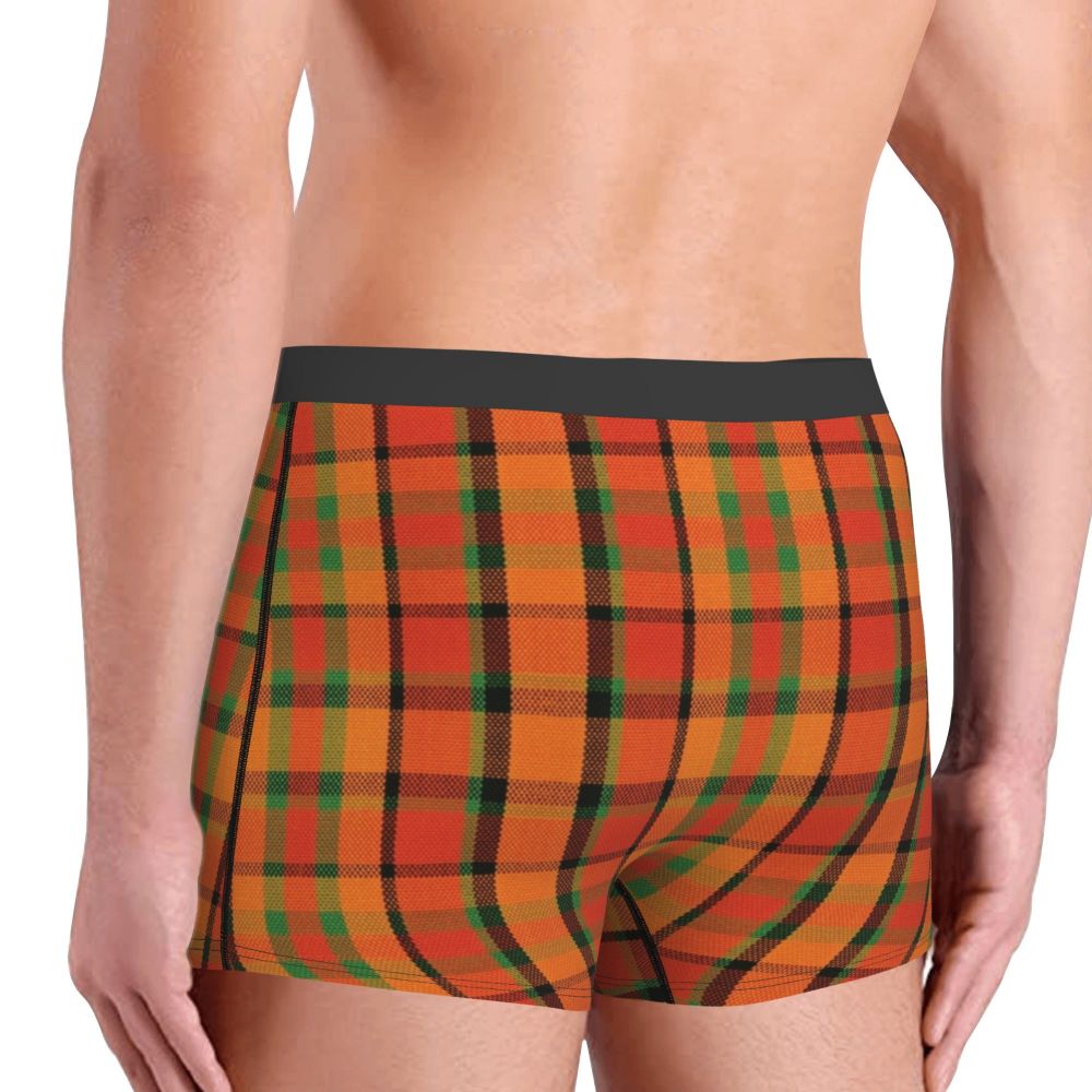 Black Watch Tartan Boxer Shorts for Men in Lycra and Polyester