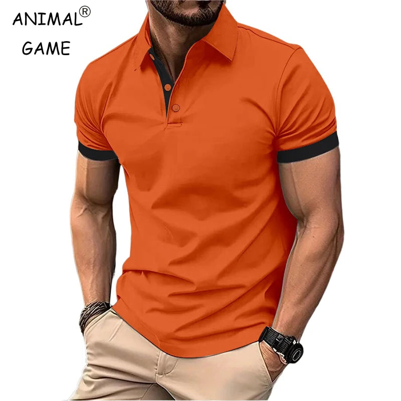 Men's Summer Short Sleeve Polo Shirt Lightweight Tee
