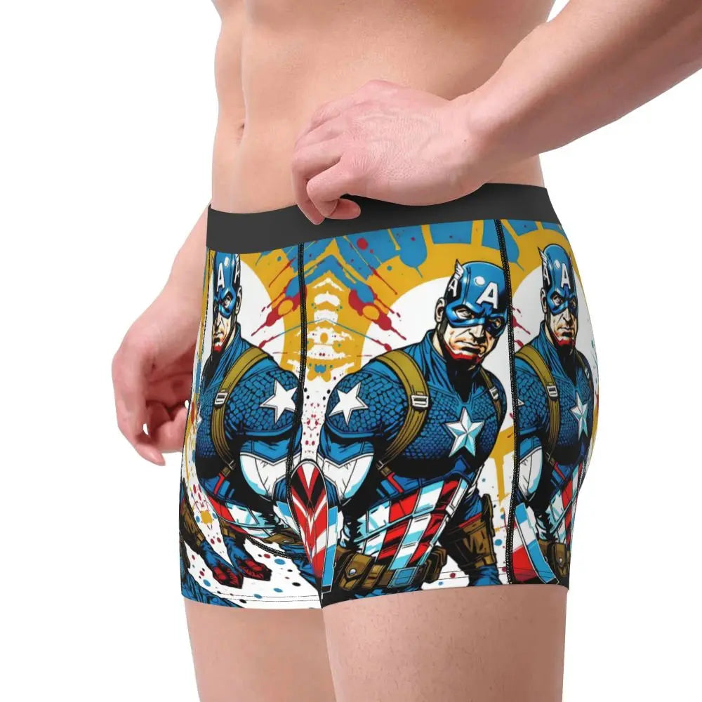Captain America Comics Design Boxer Shorts for Men by MINISO